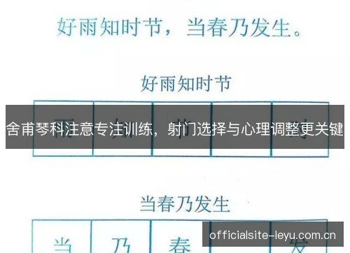 舍甫琴科注意专注训练，射门选择与心理调整更关键